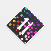 11e verjaardag regenboogStippen op zwarte Servet (Hoek)