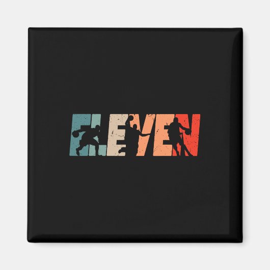 11e verjaardag Retro Bysketbyll 11 jaar oude jonge Magneet (Voorkant)