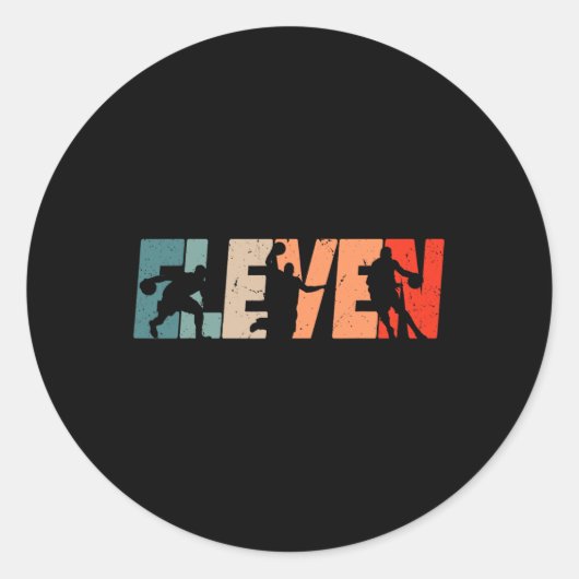 11e verjaardag Retro Bysketbyll 11 jaar oude jonge Ronde Sticker (Voorkant)