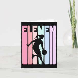 11e verjaardag Retro Bysketbyll Speler 11 Jaar Oud Kaart