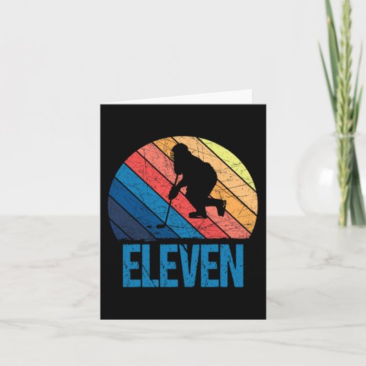 11e verjaardag Retro Ice Hockey 11 jaar oude jonge Kaart (Voorkant)