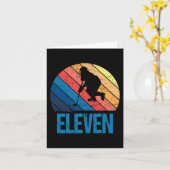 11e verjaardag Retro Ice Hockey 11 jaar oude jonge Kaart (Gele Bloem)