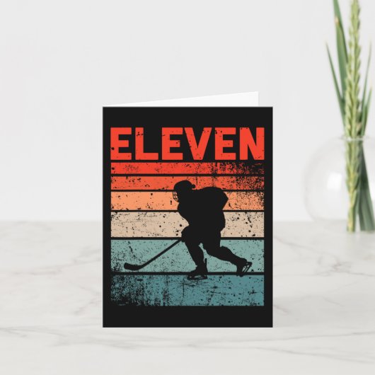 11e verjaardag Retro Ice Hockey 11 jaar oude jonge Kaart (Voorkant)