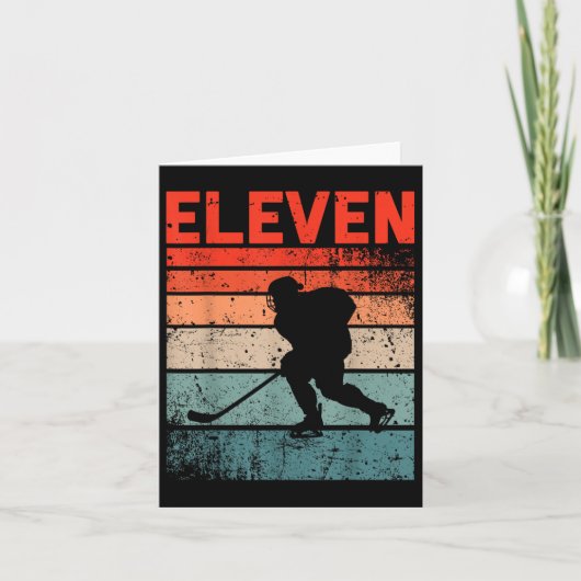 11e verjaardag Retro Ice Hockey 11 jaar oude jonge Kaart (Voorkant)