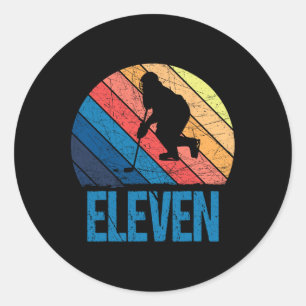 11e verjaardag Retro Ice Hockey 11 jaar oude jonge Ronde Sticker