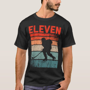 11e verjaardag Retro Ice Hockey 11 jaar oude jonge T-shirt