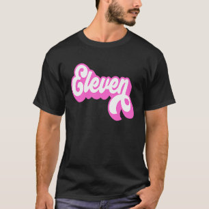 11e verjaardag Retro  warm roze meisje Elf T-shirt
