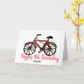 11e verjaardag rode fiets kaart (Gele Bloem)