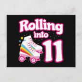 11e verjaardag Roller Skaten 11 jaar oud Skate Briefkaart (Voorkant)