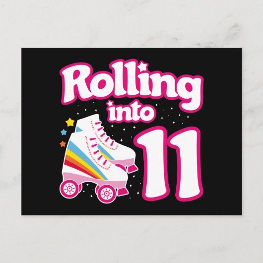 11e verjaardag Roller Skaten 11 jaar oud Skate Briefkaart (Voorkant)
