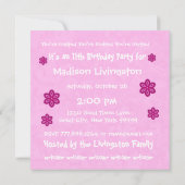 11e verjaardag roze bloemen meisje aangepaste naam kaart (Achterkant)