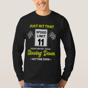 11e verjaardag snelheidslimiet teken 11 mph grappi t-shirt