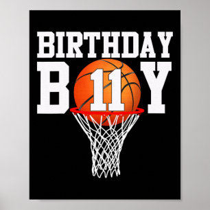 11e Verjaardag Sport 11 Jaar Oud Bysketbyll 11 Jon Poster