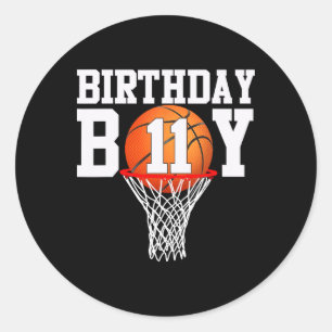 11e Verjaardag Sport 11 Jaar Oud Bysketbyll 11 Jon Ronde Sticker
