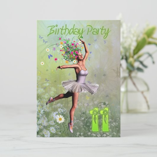 11e verjaardag uitnodiging (Staand voorkant)