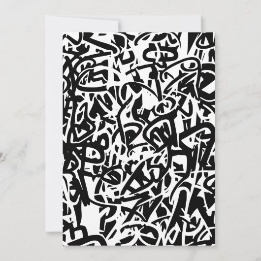 11e verjaardag uitnodiging jongen Party Graffiti P (Achterkant)