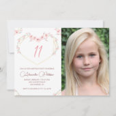 11e verjaardag uitnodigingen Boho Floral Foto (Voorkant)