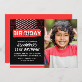 11e verjaardag uitnodigingen jongen Party Foto Roo (Voorkant / Achterkant)