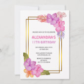 11e verjaardag uitnodigingen Tropical Party (Voorkant)