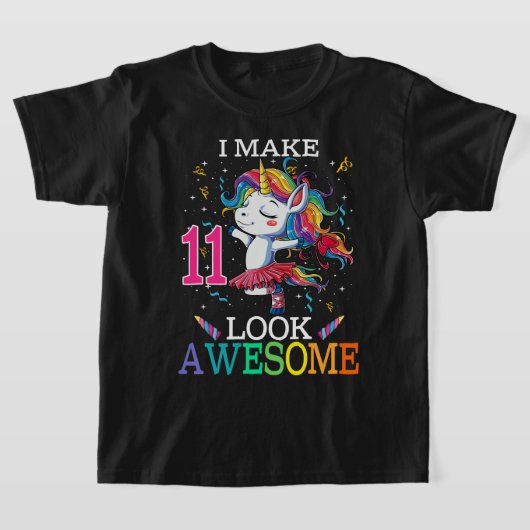 11e verjaardag Unicorn Gift Shirt dat ik 11 kijk (Laagn)