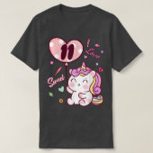 11e verjaardag Unicorn Outfit T-shirt (Design voorkant)