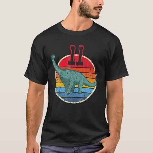 11e verjaardag van Brachiosaurus Diplodocus I Fami T-shirt (Voorkant)