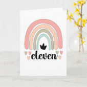 11e verjaardag van de Boho-regenboogpartij Kinder  Kaart (Gele Bloem)