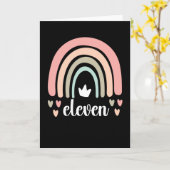 11e verjaardag van de Boho-regenboogpartij Kinder  Kaart (Gele Bloem)