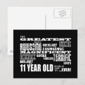 11e verjaardag van de elfde verjaardag van de groo uitnodiging briefkaart (Voorkant / Achterkant)