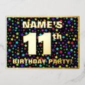 11e verjaardag van de gevechtsdag - Fun, kleurrijk Folie Uitnodiging (Voorkant)