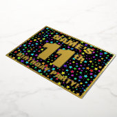 11e verjaardag van de gevechtsdag - Fun, kleurrijk Folie Uitnodiging (Gedraaid)