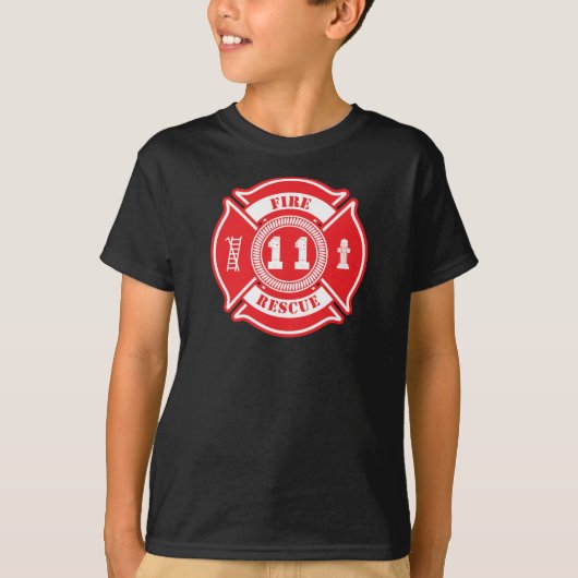 11e verjaardag van de giftbrandweerman 11-jarige j t-shirt (Voorkant)