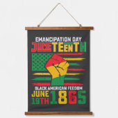 11e verjaardag van de zwarte Amerikaanse vrijheid Hangend Wandkleed (Voorkant)