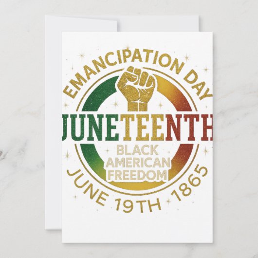 11e verjaardag van de zwarte Amerikaanse vrijheid Kaart (Achterkant)