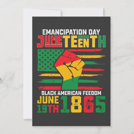 11e verjaardag van de zwarte Amerikaanse vrijheid Kaart (Voorkant)