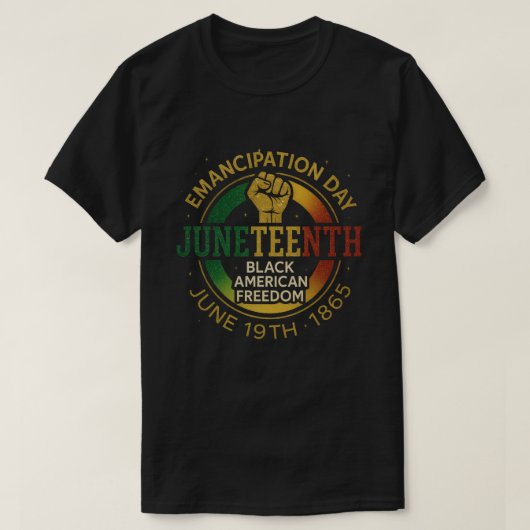 11e verjaardag van de zwarte Amerikaanse vrijheid T-shirt (Design voorkant)