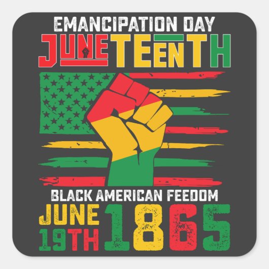 11e verjaardag van de zwarte Amerikaanse vrijheid Vierkante Sticker (Voorkant)