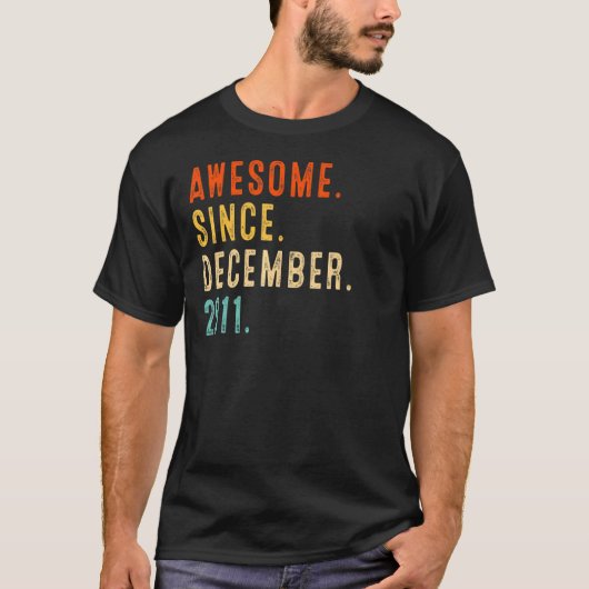 11e verjaardag van het idee Geweldige sinds decemb T-shirt (Voorkant)