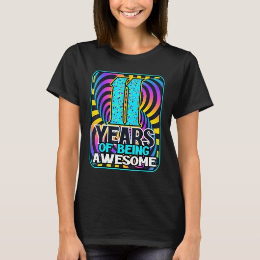 11e verjaardag van het idee van een kleurstof van t-shirt (Voorkant)