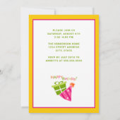 11e verjaardag van het roze meisje kaart (Achterkant)