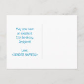 11e verjaardag: Vet, Vun, eenvoudig, regenboog 11 Briefkaart (Achterkant)