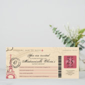 11e verjaardag vintage instapkaart naarParijs Fran Kaart (Staand voorkant)