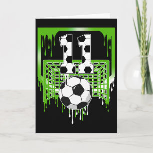 11e verjaardag Voetbal Ijs Drip 11 jaar oud Pa Kaart