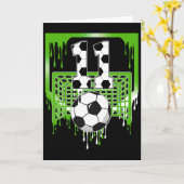 11e verjaardag Voetbal Ijs Drip 11 Jaar Oude Pa Kaart (Gele Bloem)