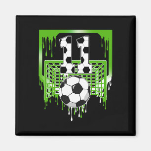 11e verjaardag Voetbal Ijs Drip 11 Jaar Oude Pa Magneet