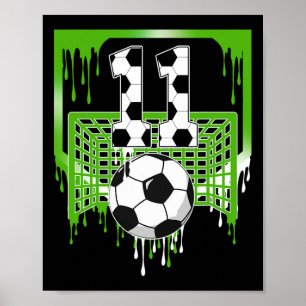 11e verjaardag Voetbal Ijs Drip 11 Jaar Oude Pa Poster