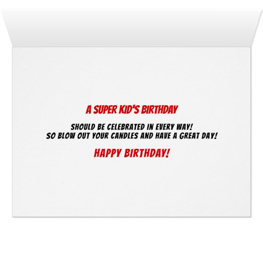 11e verjaardag voor Boys Super Kind Red Comic Book (Binenzijde Horizontaal (Onderkant))