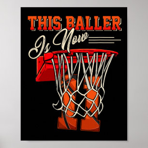 11e verjaardag voor peuter Basketball 11 jaar oud  Poster