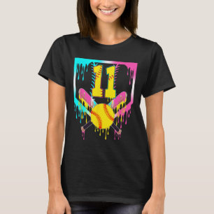 11e Verjaardag Zachte Thuisplaat Drip Ijs 11 Jaar T-shirt