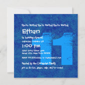 11e Verjaardagsfeest BLUE Grunge Z03B Kaart (Achterkant)